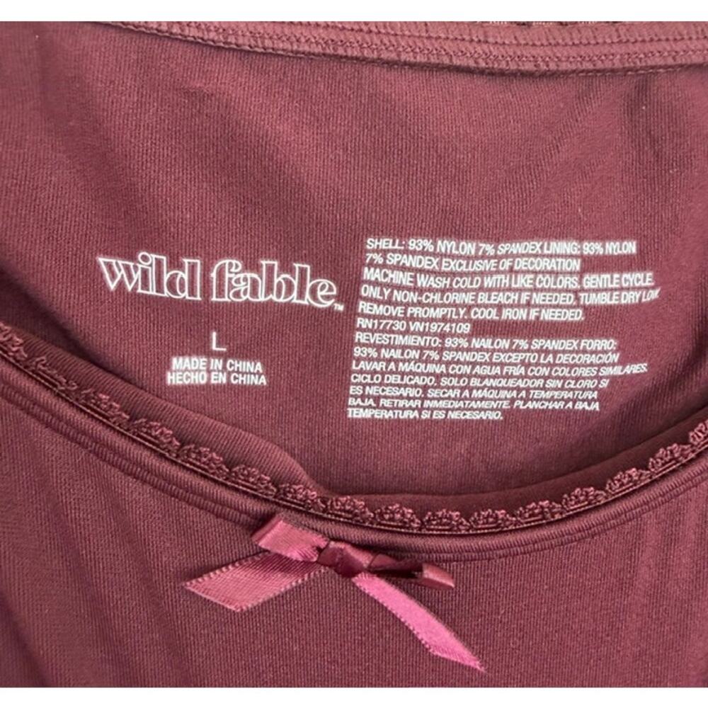 Wild Fable Burgundy Satin Feel Skort - Large - New with Tags - Picture 4 of 6